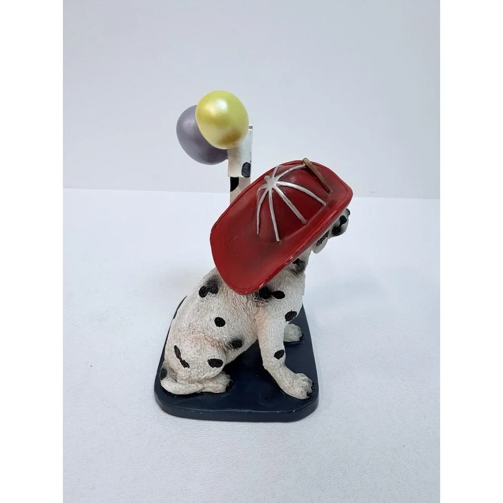 Red Hats of Courage Year 1 Birthday Firefighter Dog Dalmatian Cake Topper